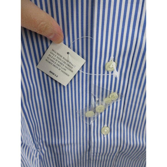 Ralph Lauren Shirt 16 Oxford Cloth OCBD Pinstriped Classic Fit NEW - Picture 7 of 14